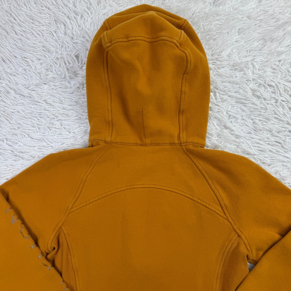 Lululemon Sweater Womens 6 Mustard Yellow Scuba Hoodie Fleece Full Zip Pockets - Picture 6 of 9